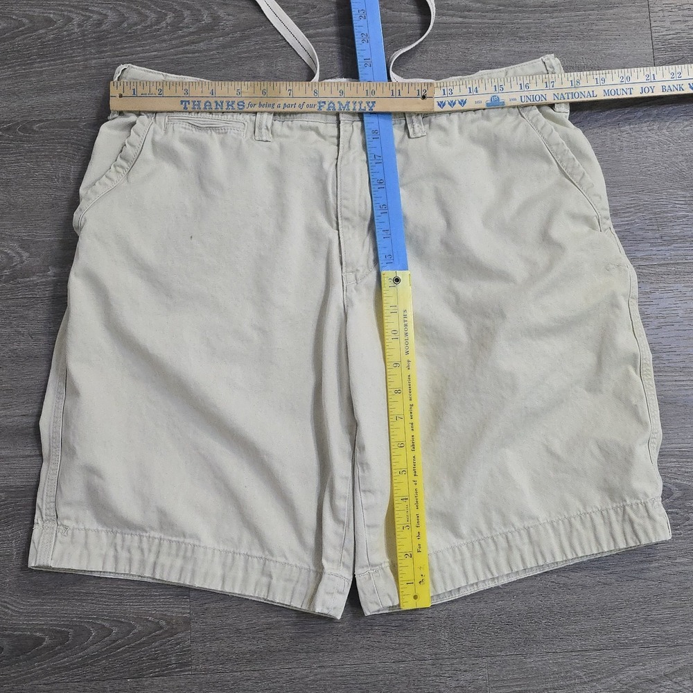 VTG Polo Ralph Lauren Bermuda Chino Shorts Drawstring Talon Zip Flap Pockets 35 - Picture 13 of 15